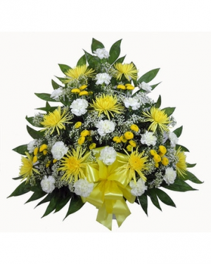 Bright  Yellow and White Funeral Tribute Funeral Container
