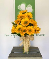 Brighten Someones Day   12 sunflower vase 