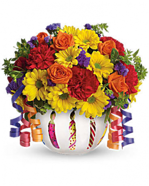 Brilliant Birthday Blooms Vase Arrangement