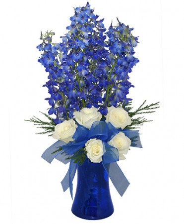 Brilliant Blue Bouquet Of Flowers