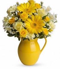 Teleflora's Sunny Day Pitcher of Cheer 