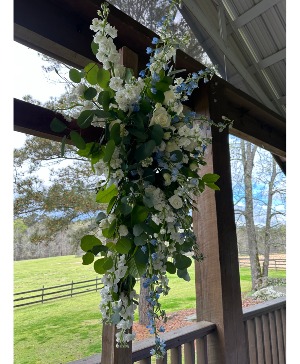 British Cross Arrangement Alter Cross Flowers