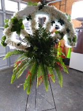 Broken Family Wheel Standing Funeral Spray