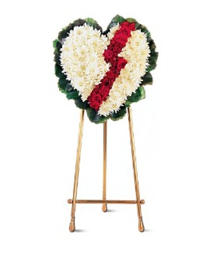 Broken Heart Funeral wreath Heart shaped funeral wreath with roses