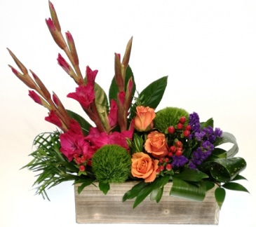 Brush Of Blooms Container Arrangement in Invermere, BC | INSPIRE FLORAL BOUTIQUE