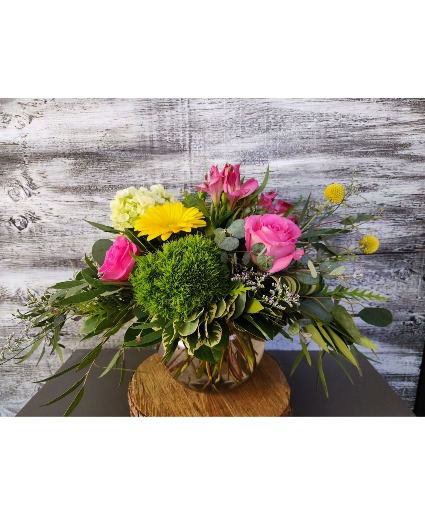 Bubble Gum Garden Bowl Arrangement