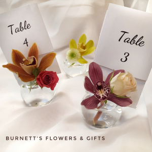 Bubble Table Number Centerpiece  Wedding Flowers