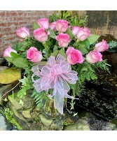 Bubblegum Pink Roses Vase arrangement
