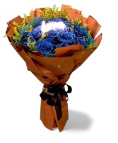 Buchón  25 rosas /glitter blue