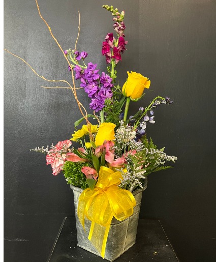 Bucket of Blooms flower arrangement