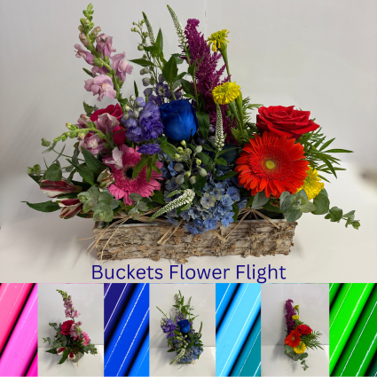 Buckets Flower Flight Vase Arrangement