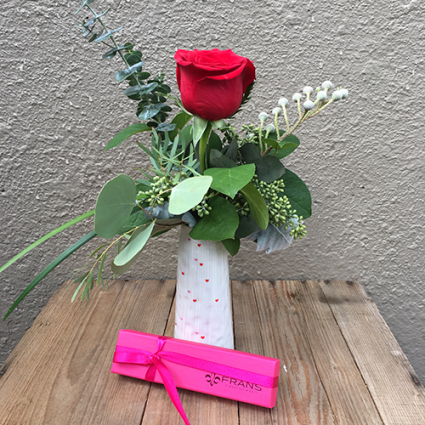 Bud Vase and Chocolates
