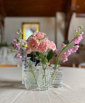 bud vase centerpiece styling  