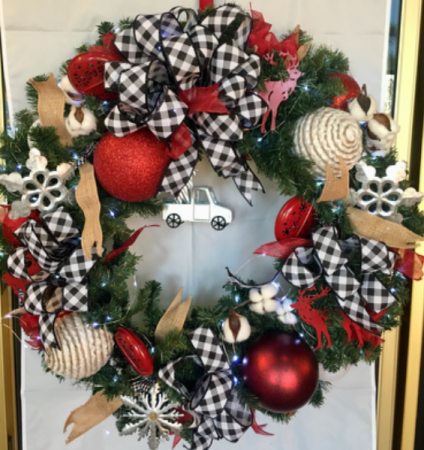 Holiday Silk Wreath Buffalo Check