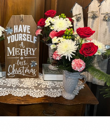 CERAMIC HOLIDAY PITCHER  in Mazomanie, WI | B-STYLE FLORAL AND GIFTS