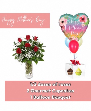 Bundle for mom Flowers ballooms cupcakes