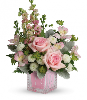 Bundle Of Joy Bouquet All-Around Floral arrangement(container may vary )