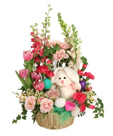 Bunny Blooms Basket Arrangement in Milwaukie, OR | Mary Jean's Flowers by Poppies & Paisley