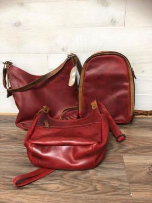 CL1787 Leather Burgundy Cross Body Handbag