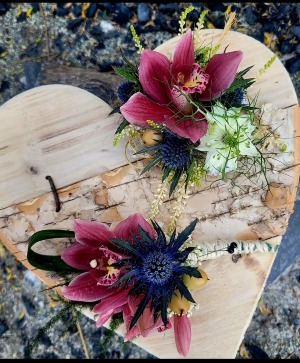 Burgandy Orchid Wrist Corsage  