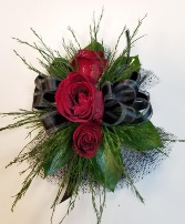 Burgandy Rose Corsage 