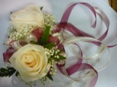 Burgandy & Ivory Wrist Corsage Prom