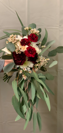 Burgundy & Cream Wedding Bouquet