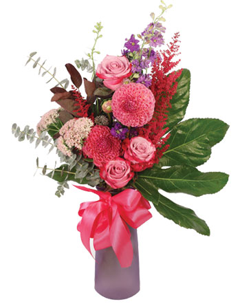 Burgundy Dahlia Blush Floral Design