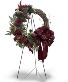 Burgundy & Gold Grapevine Wreath SILK Arrangement 