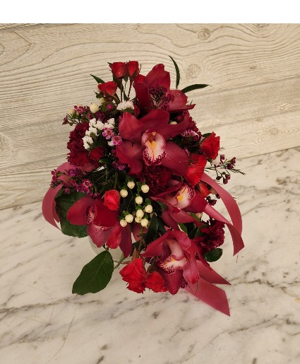 Burgundy orchid nosegay Handheld Bouquet