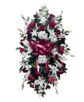 Burgundy & White Silk Easel