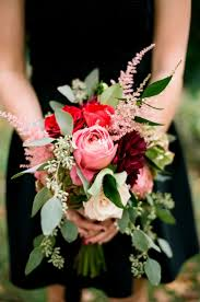 Burgundy/Pink Bridesmaid Bouquet  