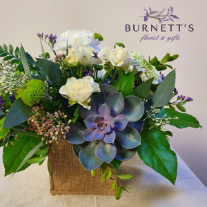 Burlap and Bliss Vase Arrangement in Kelowna, BC | Burnett's Florist Burlap and Bliss Vase Arrangement in Kelowna, BC | Burnett's Florist
