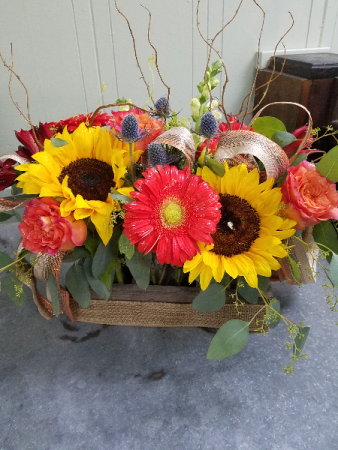 Burlap & Mason Jars Vase Arrangement