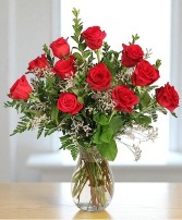 Burning Red Roses Rose Arrangement