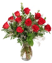 Burning Red Roses Rose Arrangement in Livermore, California | KNODT'S FLOWERS