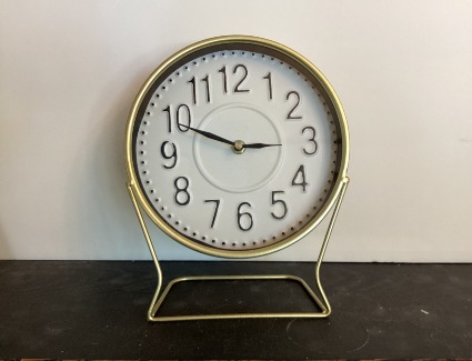 Burnished Brass Desk Clock 