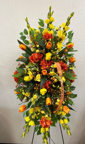 Burnt Orange Bloom Silk Easel Spray