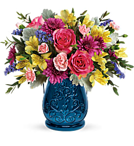 Burst of Blue Bouquet Teleflora - 2 Gifts in 1