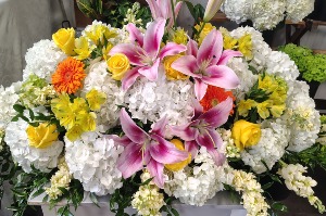 Burst of Color Casket Spray