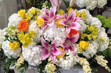 Burst of Color Casket Spray