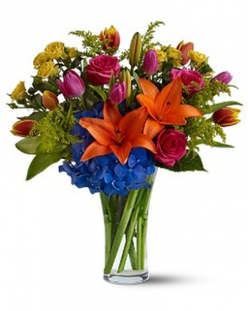 Burst Of Colour Uplifting Funeral Flowers