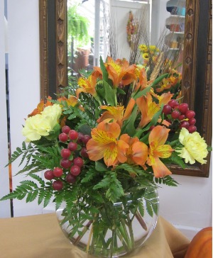 Burst of Fall vase arrangement