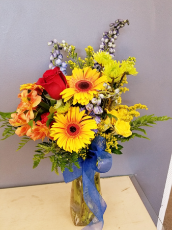 Bursting Colors Glass Vase