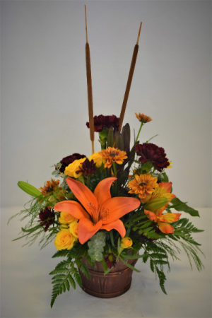 BUSHEL OF FALL FRESH FLOWER ARRANGEMENT