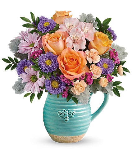 Busy Bee Pitcher Bouquet 