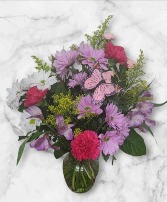 Butterflies All Around Bouquet FHF-M6841 Fresh Flower Arrangement (Local Delivery Area Only)