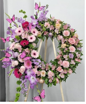 Butterflies garden wreath  Funeral 