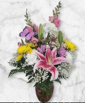 Butterfly Accents Arrangement FHF-MD22 Fresh Flower Arrangement (Local Delivery Only)