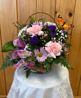 Butterfly Bouquet Wicker Basket